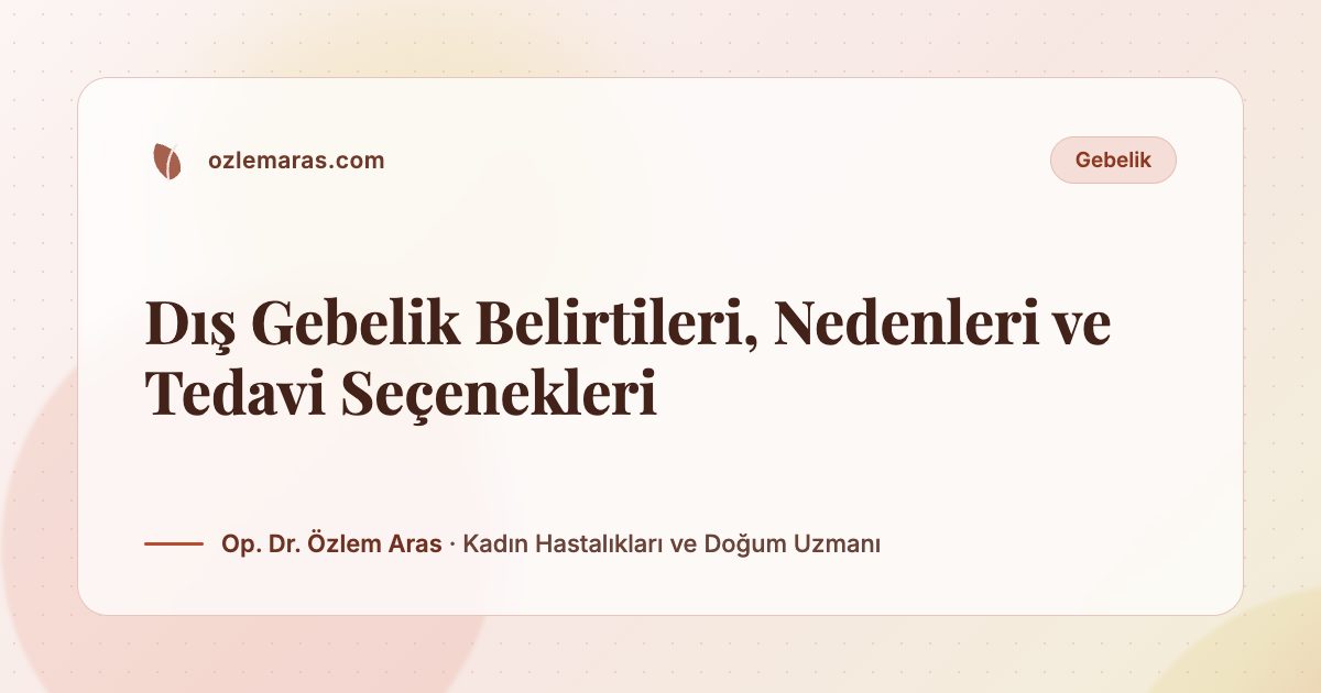 Dış Gebelik Belirtileri, Nedenleri ve Tedavi Seçenekleri
