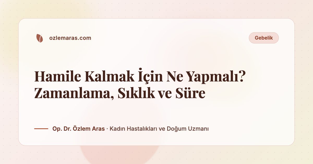 Hamile Kalmak İçin Ne Yapmalı? Zamanlama, Sıklık ve Süre