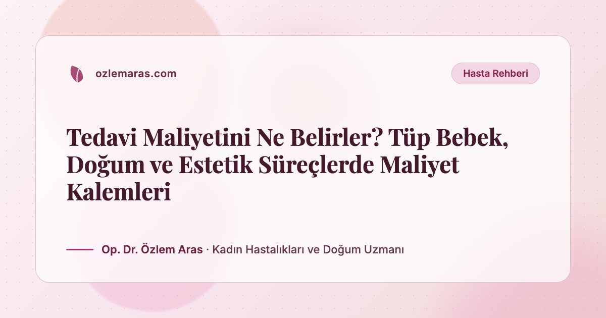 Tedavi Maliyetini Ne Belirler? Tüp Bebek, Doğum ve Estetik Süreçlerde Maliyet Kalemleri