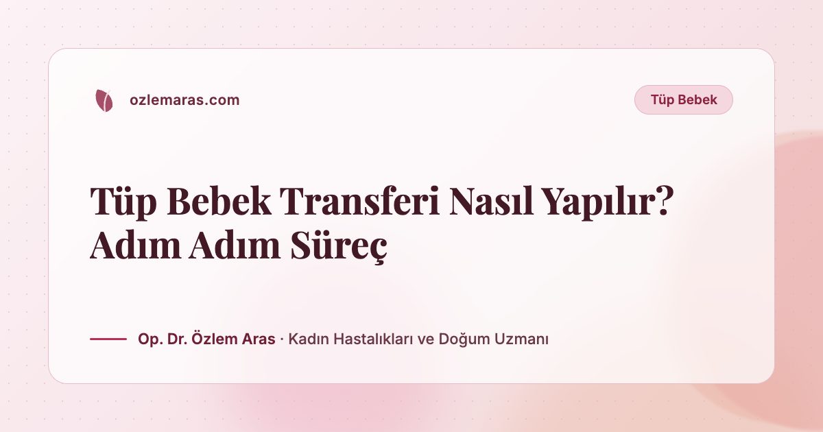 Tüp Bebek Transferi Nasıl Yapılır? Adım Adım Süreç